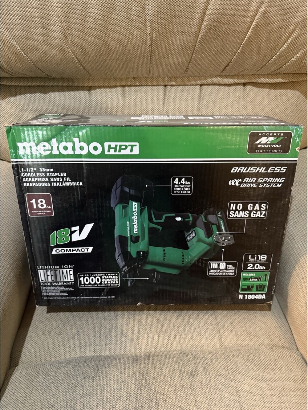 Metabo HPT 18V MultiVolt Brushless 1/4 in Cordless Stapler